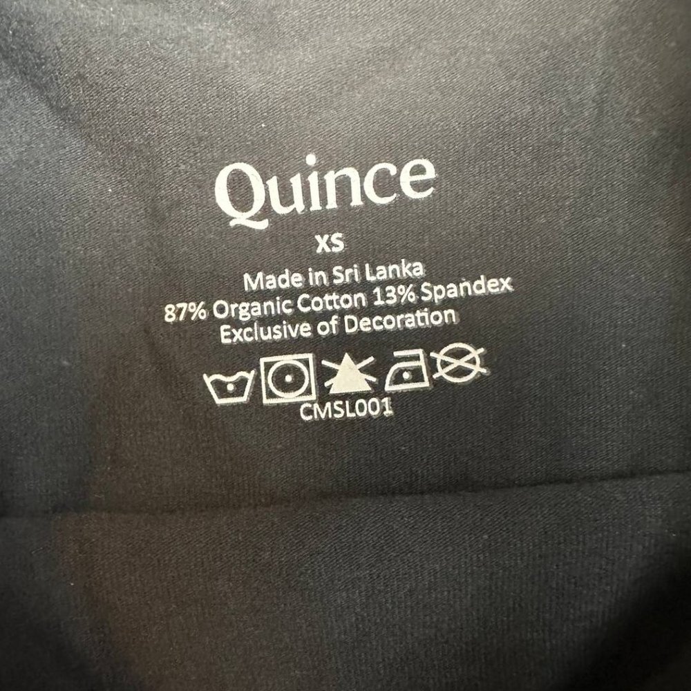 Quince Stretch Cotton Jersey Short Sleeve Bodysuit Size XS- NWT Black - Picture 6 of 9